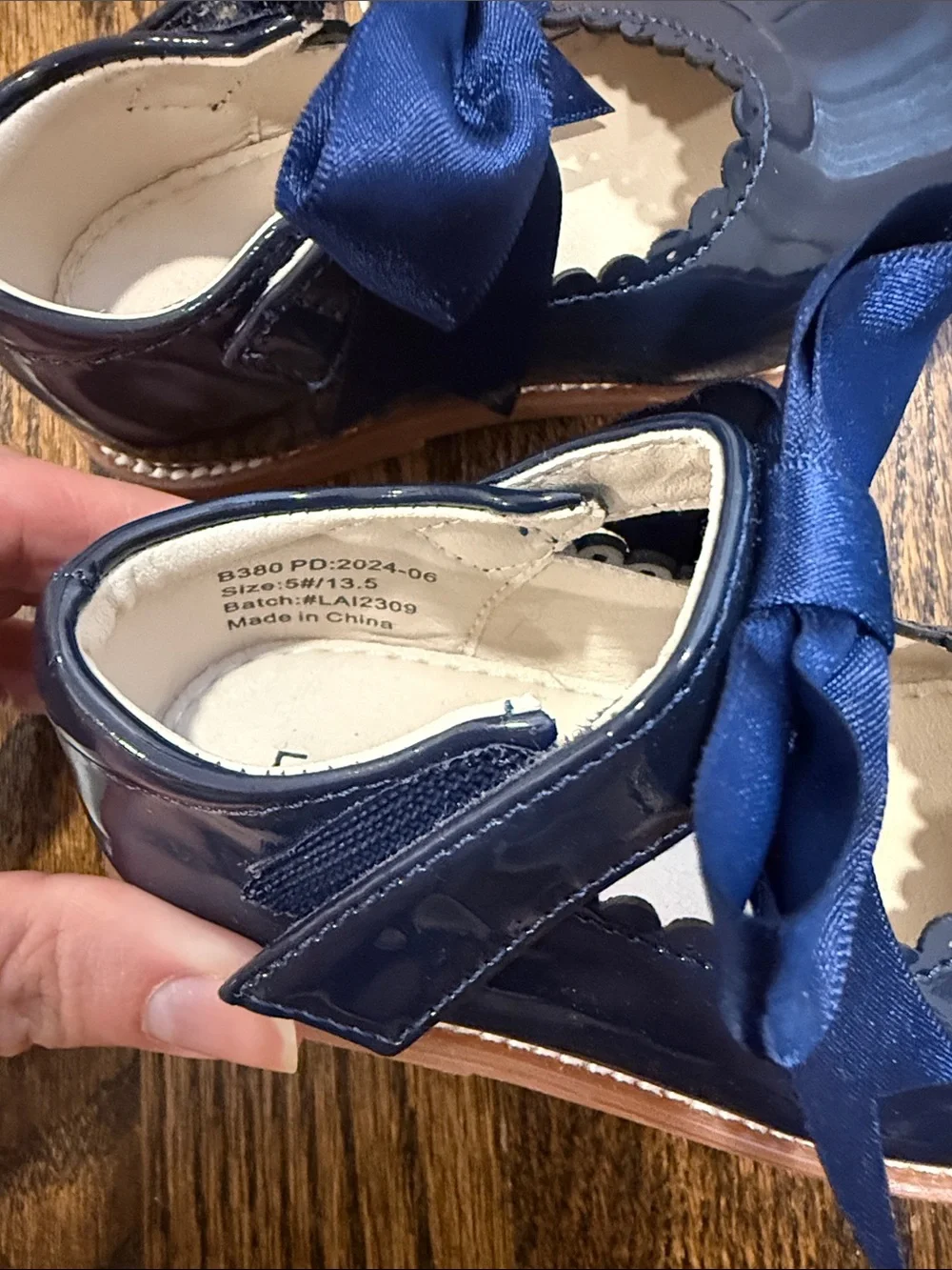 Patent Navy Bow Mary Jane Shoes